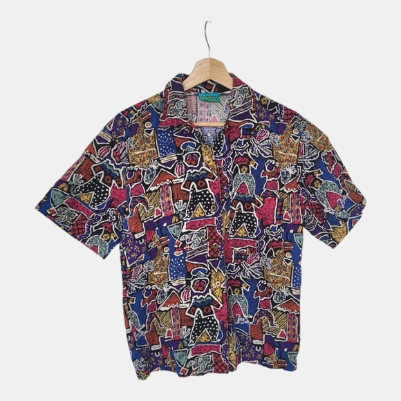 Vintage◆Rare◆ 90’s Patagonia Short Sleeve Shirt Parm Tree Tag - Picture 1 of 5